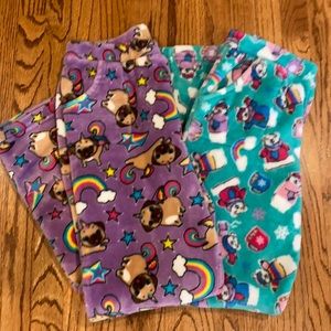 2 pairs of plush Candy Pink Pajama Pants